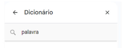 Pesquisar definições no dicionário no Google Docs