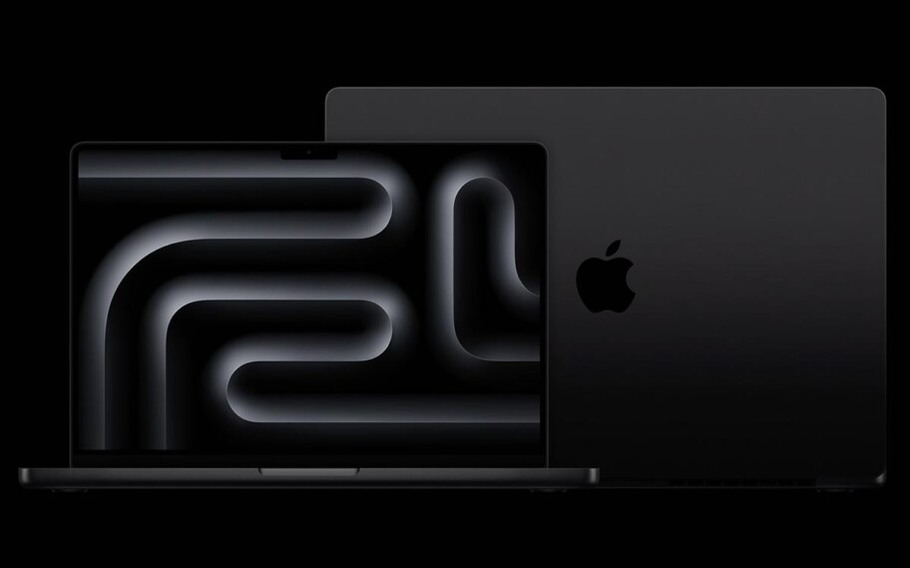 Frente e verso do MacBook Pro com Apple M3