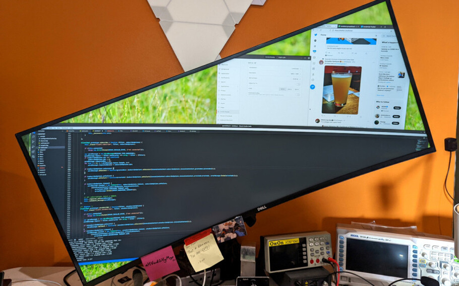 Monitor na diagonal com linux