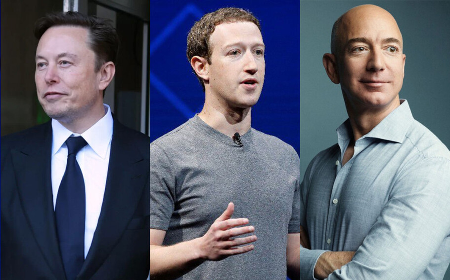 Musk, Zuckerberg, Bezos: os 10 bilionários que mais enriqueceram em 2023