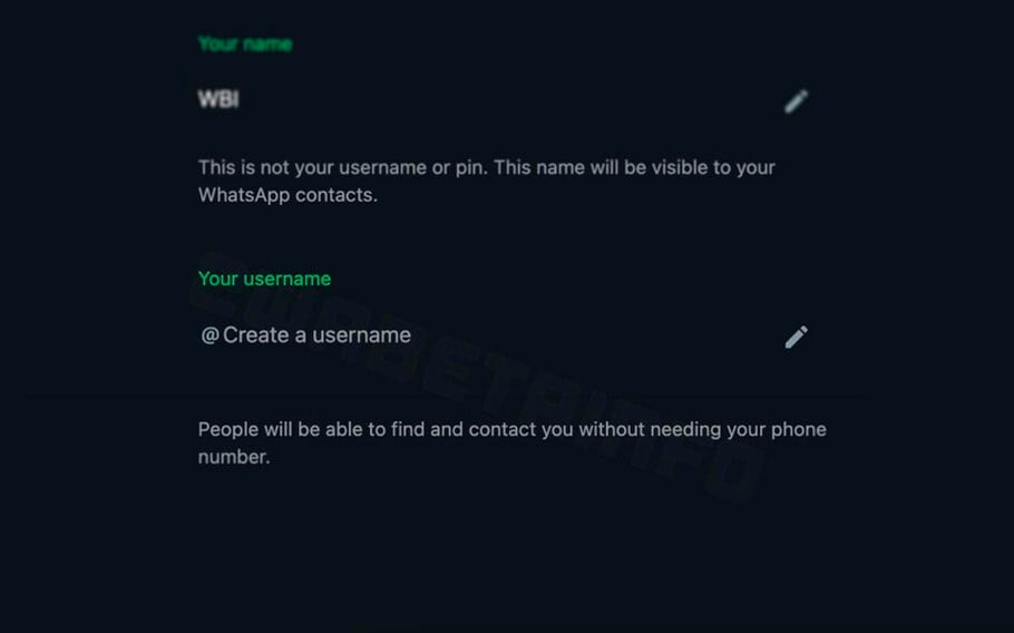 Criação de nome de usuário no WhatsApp Web