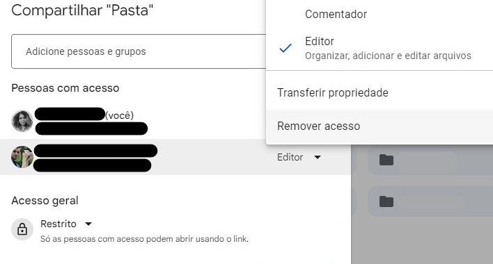 transferir propriedade Google Drive