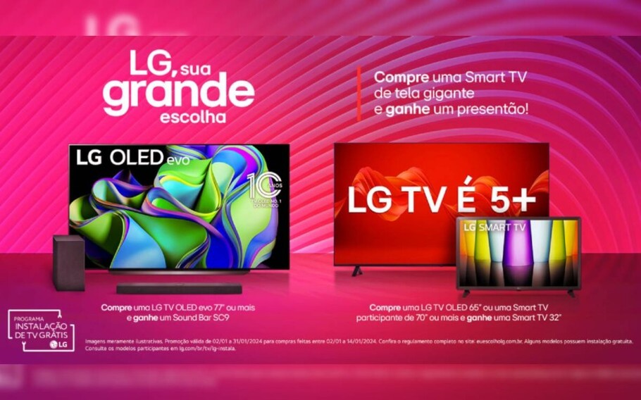 LG inicia 2024 com promoção “Compre e Ganhe” para TVs