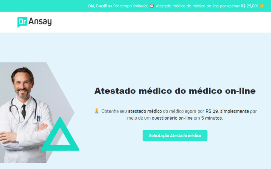 Atestado médico virtual falso