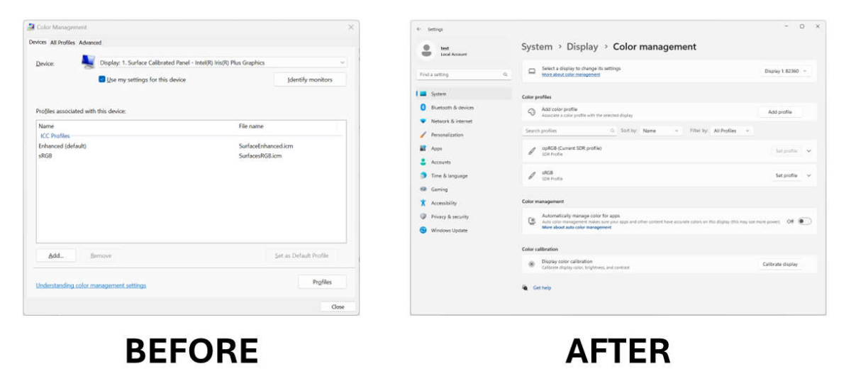 Windows 11 gerenciamento de cores