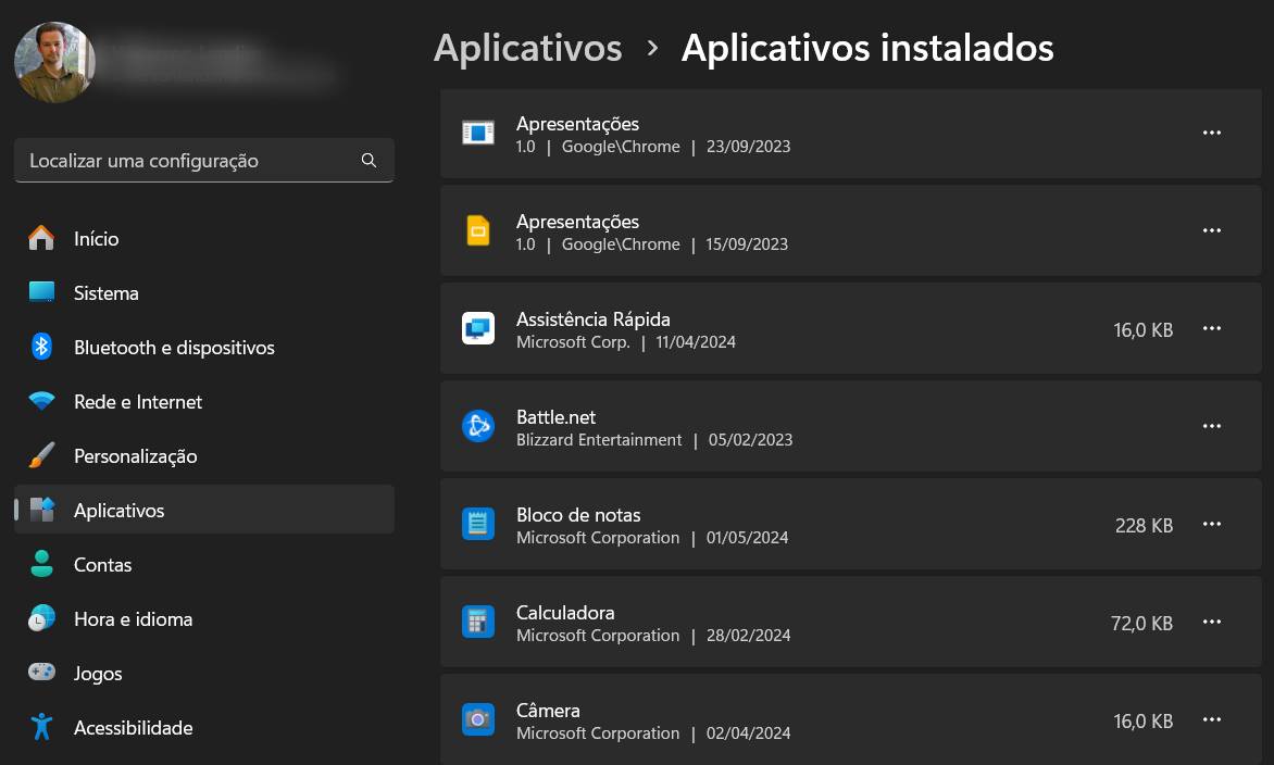 Configurações do Windows 11