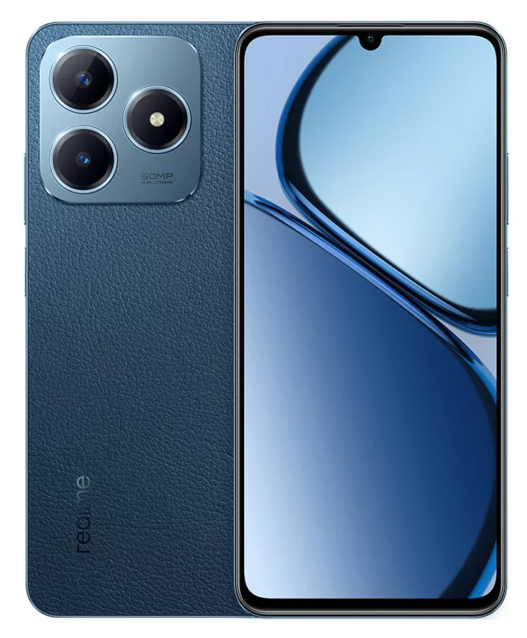 Realme C63 na cor Leather Blue