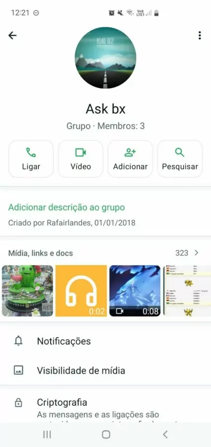 Compartilhar link de grupo do WhatsApp