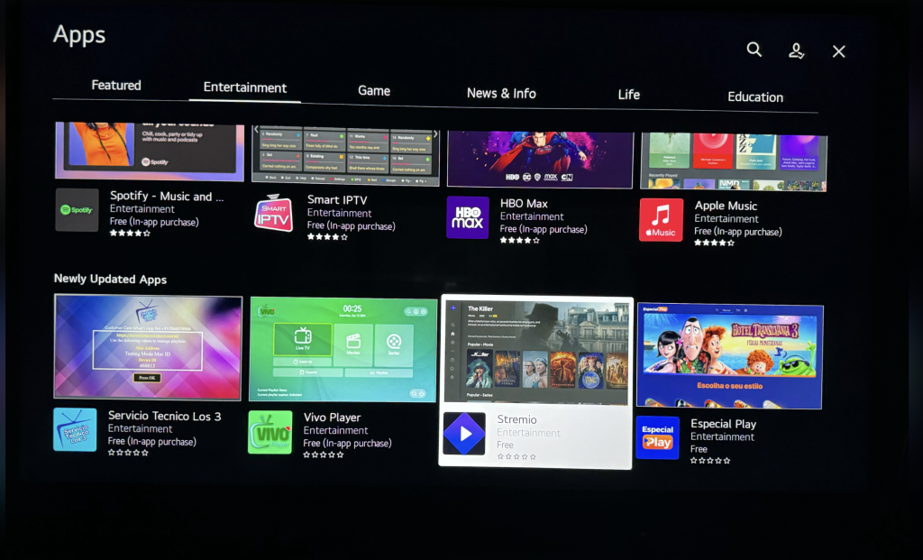 Stremio na Smart TV Lg
