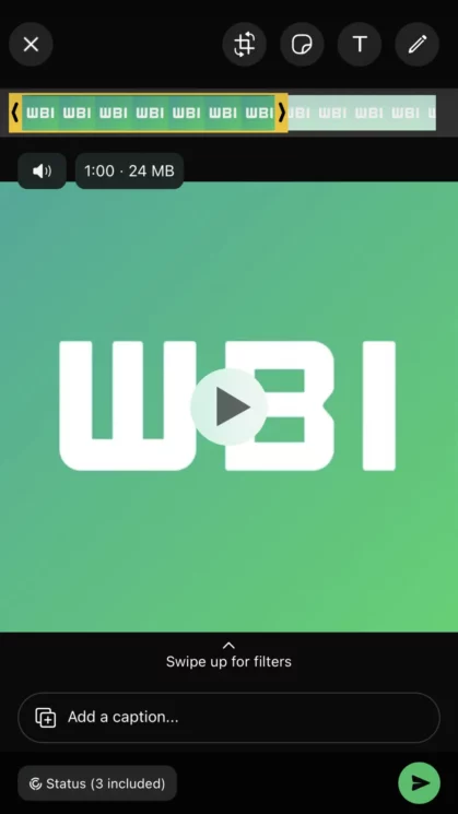 WhatsApp vídeos de 1 minuto