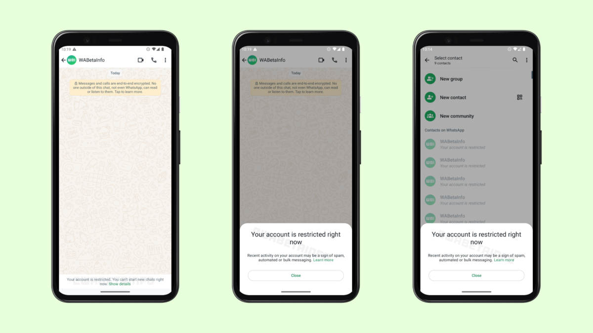 WhatsApp restringir mensagens em massa