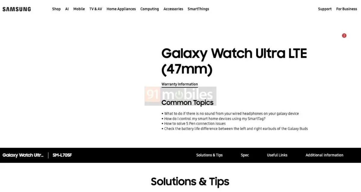 detalhes Galaxy Watch Ultra