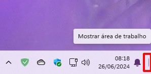 Botão para exibir a área de trabalho no Windows 11