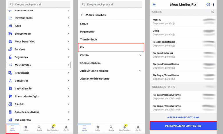 Como ajustar o limite de Pix pelo aplicativo do Banco do Brasil 1