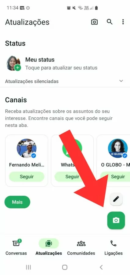 vídeo no status do WhatsApp