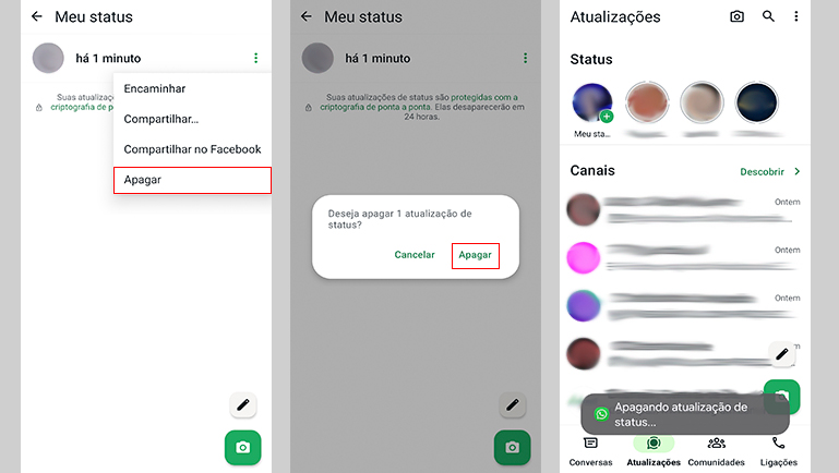 Como excluir um Status pelo aplicativo do WhatsApp 2