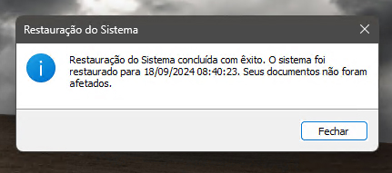 Restauração concluída