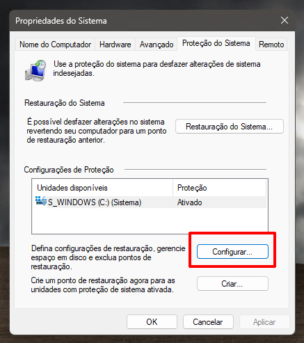 Excluindo Pontos de Restauração no Windows - 1