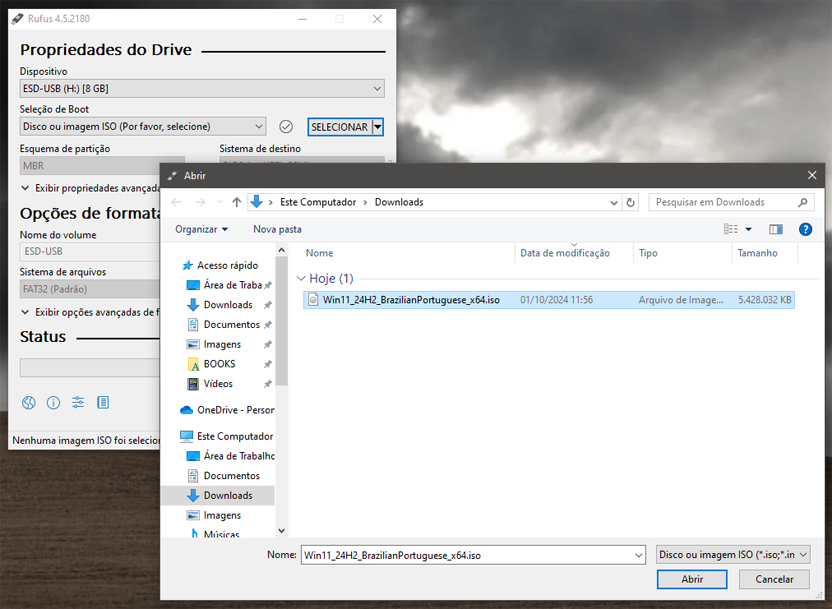 Selecionando o arquivo ISO - 2