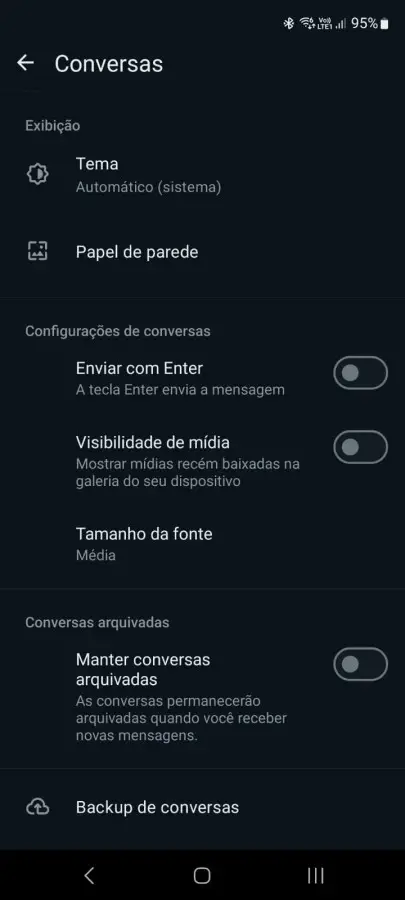 Tutorial, aumentar fonte WhatsApp