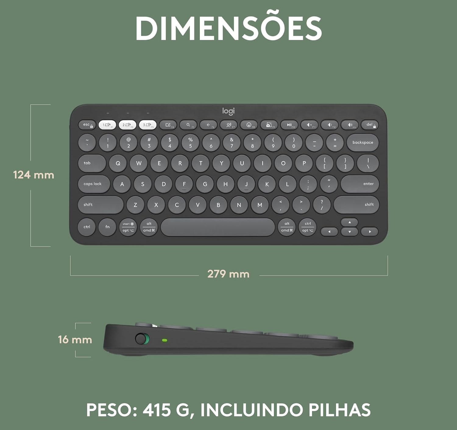 Teclado Logitech Pebble Keys 2 K380s